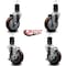 Service Caster 4'' Maroon Poly Wheel Swivel 1-5/8'' Expanding Stem Caster Set 2 Brakes, 4PK SCC-EX20S414-PPUB-MRN-2-TLB-2-158 - alternate 4